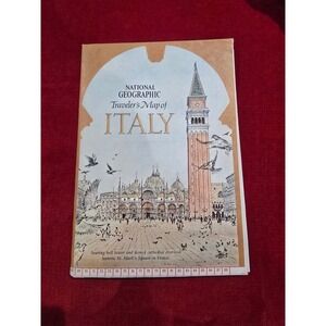 1970 National Geographic Travelers Map of Italy Vintage Cartographic Society